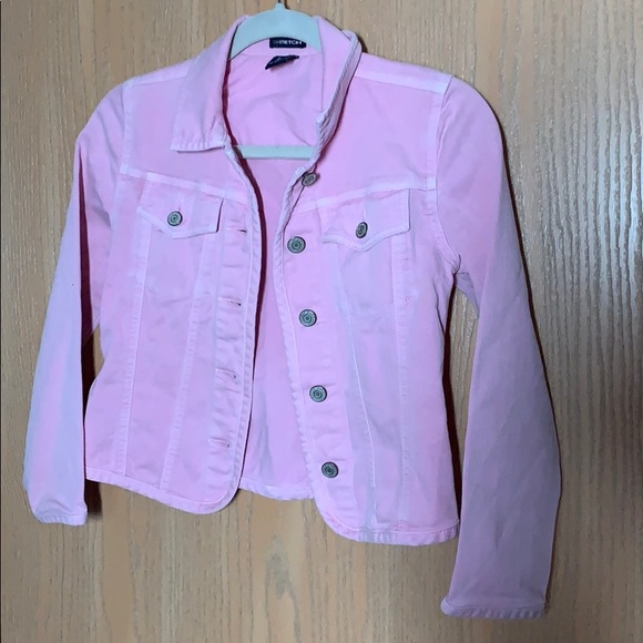 gap pink denim jacket